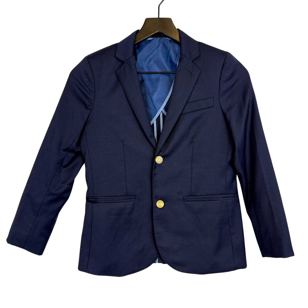 Crewcuts Boys Ludlow Navy Blue Blazer Jacket Wool Blend - 10